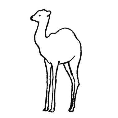 Şirin el İskandinav tarzı çizilmiş hayvan. Basit çizgi roman. Vektör çizim.