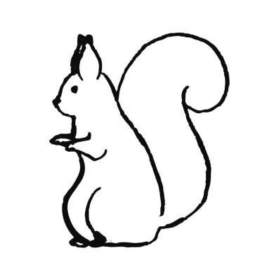 Şirin el İskandinav tarzı çizilmiş hayvan. Basit çizgi roman. Vektör çizim.