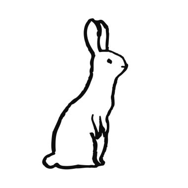 Şirin el İskandinav tarzı çizilmiş hayvan. Basit çizgi roman. Vektör çizim.