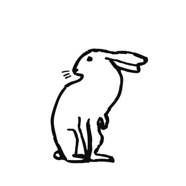 Şirin el İskandinav tarzı çizilmiş hayvan. Basit çizgi roman. Vektör çizim.