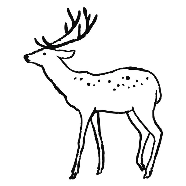 Bonito Animal Desenhado Mão Estilo Escandinavo Arte Linha Simples Ilustração —  Vetores de Stock
