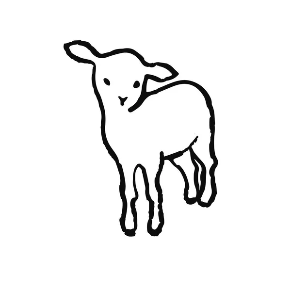 Mignon Animal Dessiné Main Dans Style Scandinave Simple Line Art — Image vectorielle