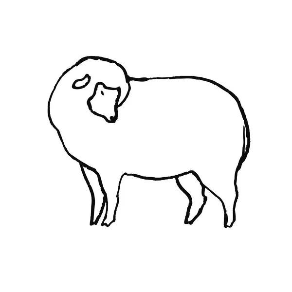 Cute Hand Drawn Animal Scandinavian Style Simple Line Art Vector — Stock Vector