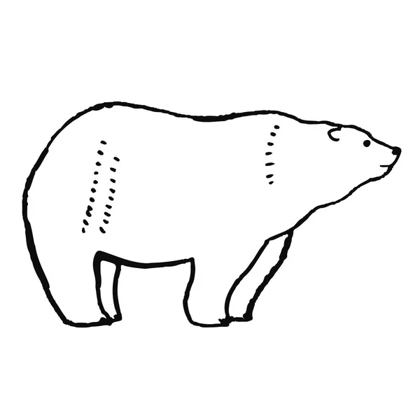 Niedliches Handgezeichnetes Tier Skandinavischen Stil Einfache Linienführung Vektorillustration — Stockvektor