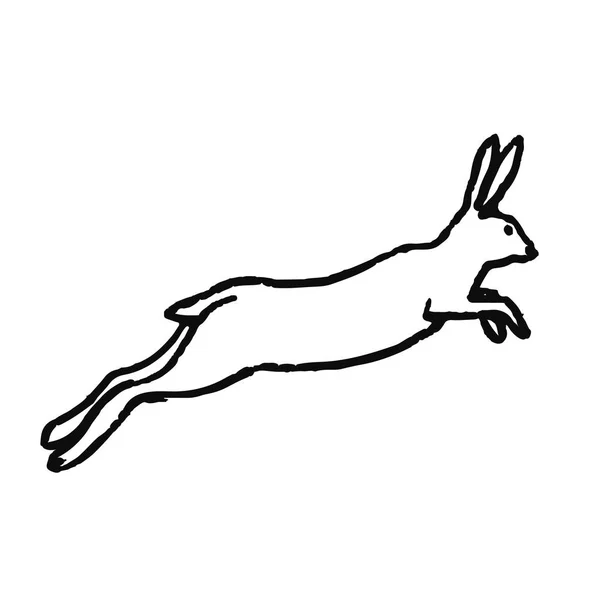 Χαριτωμένο Χέρι Συρμένο Ζώο Σκανδιναβικό Στιλ Απλή Γραμμή Τέχνης Εικονογράφηση — Διανυσματικό Αρχείο