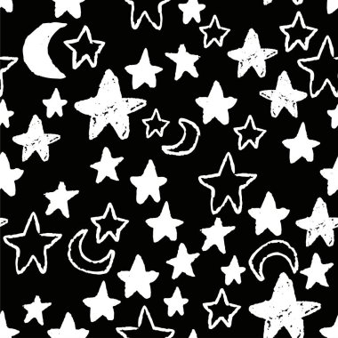 Noel el çekilmiş seamless modeli. Kış ve tatil elemanları ile arka plan.