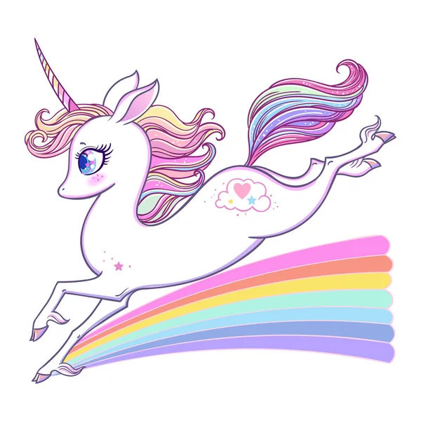 Unicorn Yang Paling Indah Dan Koleksi Elemen Peri Day Night - Stok Vektor