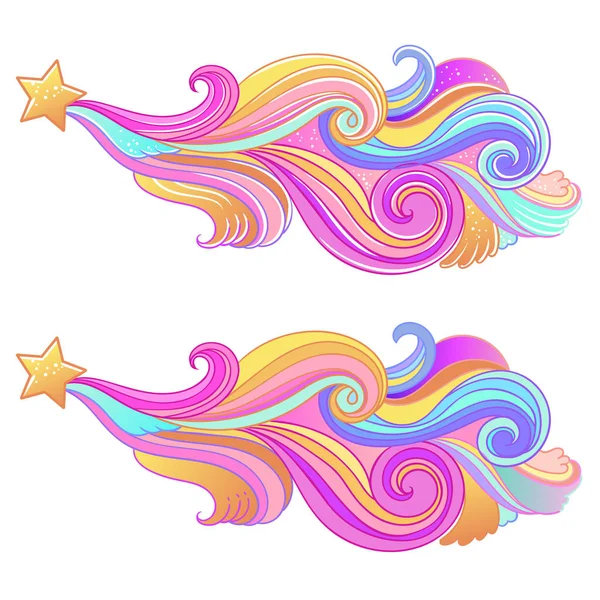 Elementos Del Arco Iris Para Colección Sueños Estrella Mágica Que — Vector de stock