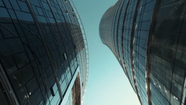 Vista Pov Edifícios Skyline Cidade Distrito Negócios Moderno Cidade — Vídeo de Stock