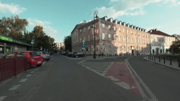Warsaw Poland July 2019 Crossroad Jan Kilinski Podwale Streets — Stock Video
