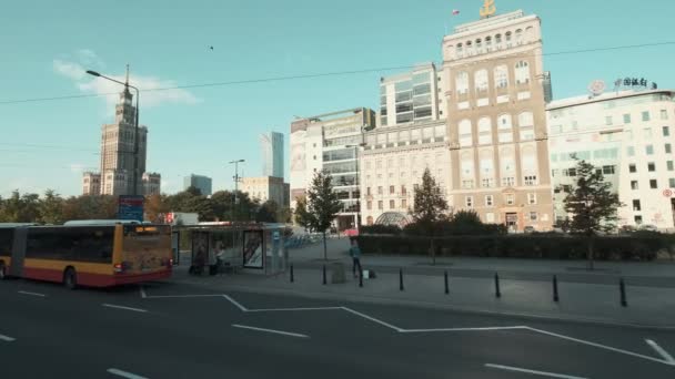 Варшава Польша Июля 2019 Года Пов Городского Пейзажа Варшавы Трамвайного — стоковое видео