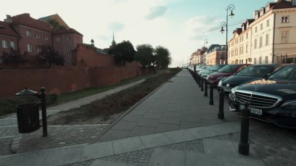 Warsaw Polonia Julio 2019 Camine Por Calle Casco Antiguo Cerca — Vídeos de Stock