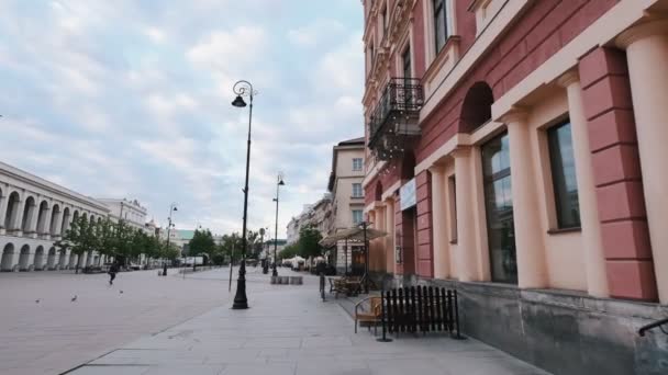 Varsovia Polonia Mayo 2019 Famosa Calle Del Casco Antiguo Krakowskie — Vídeos de Stock