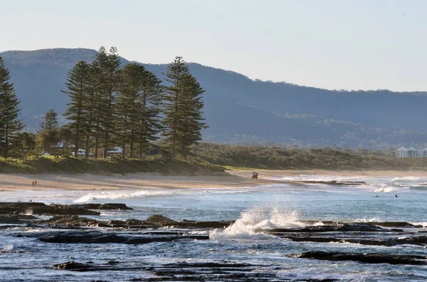 Μια Άποψη Του North Wollongong Beach Στην Αυστραλία — Φωτογραφία Αρχείου