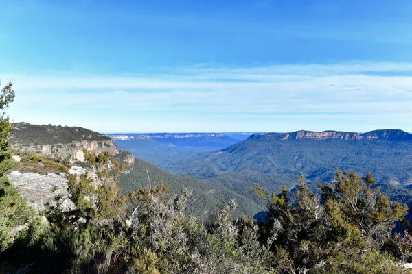 Una Vista Sulle Blue Mountains Dalla Roccia Olimpica Leura Australia — Foto Stock