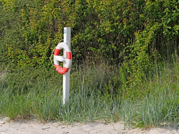 Rettungsring Strand Auf Der Insel Bornholm — Foto Stock