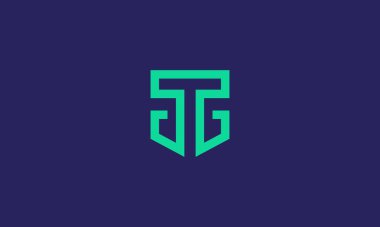 TG logosu. Kalkandaki T ve G harfleri soyut. Modern ve temiz bir sanat tarzı. Vektör illüstrasyon eps10