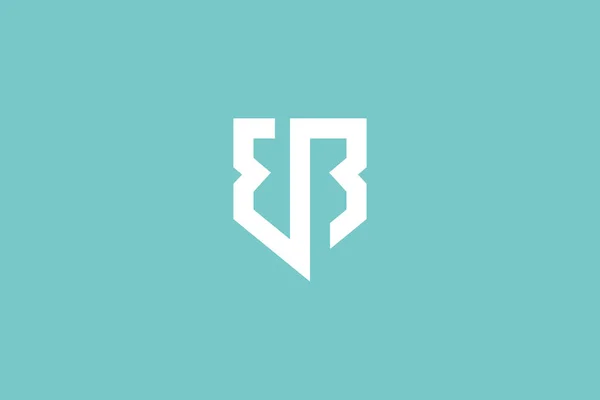 Eeb Logo Tasarımı Kalkanda Temiz Modern Logo Tarzında Soyut Harfler — Stok Vektör
