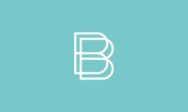 BB logosu. Harf BB işareti, modern stil logo tasarımlı soyut B harfi. vektör illüstrasyonu