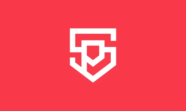 Logo Shield Design Logo Lettre Abstraite Dans Logo Bouclier Style — Image vectorielle