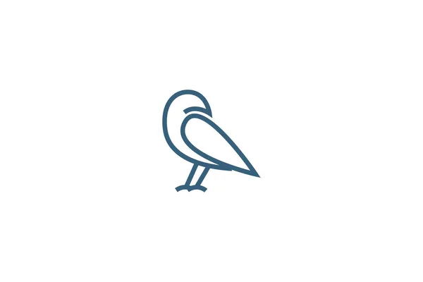 Conception Simple Logo Corbeau Corbeau Abstrait Art Ligne Corbeau Simple — Image vectorielle