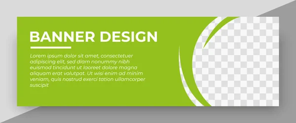 Plantilla Banner Web Creativo Tamaño Estándar Con Lugar Para Fotos — Vector de stock