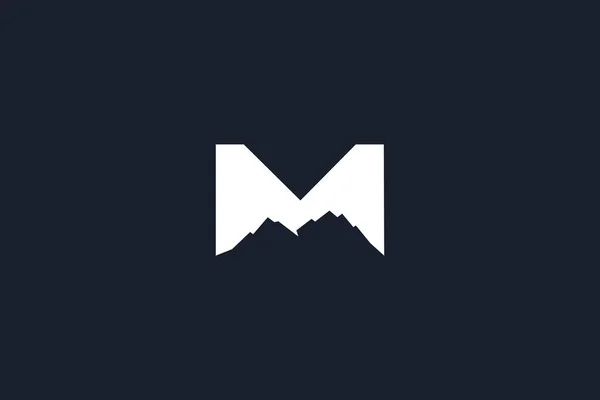 Dağ Logosu Tasarımı Üzerinde Dağ Olan Harfi Yaratıcı Logo Tasarımı — Stok Vektör