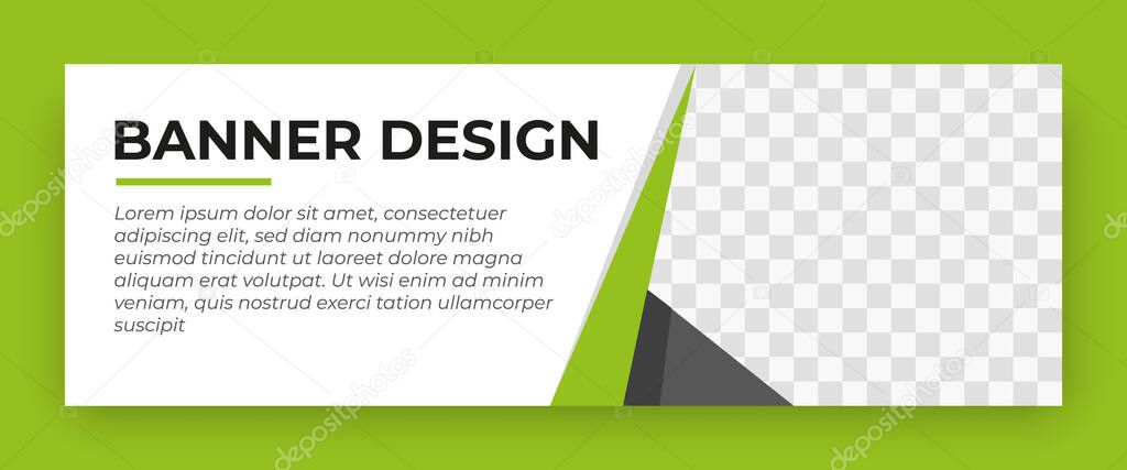 Creative Web Banner Template Standard Size With A Place For Photos Banner Templates Design With Green Color Vector Illustration Premium Vector In Adobe Illustrator Ai Ai Format