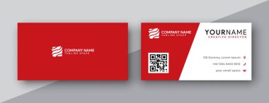 Kartvizit tasarımı. kırmızı renkli modern soyut kartvizit tasarımı