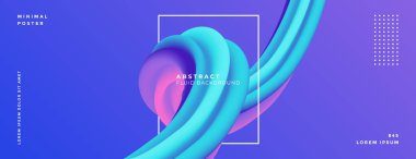 3D renkli dinamik akışkan dalga soyut arka plan. modern canlı mor morötesi soyut arkaplan şablonu