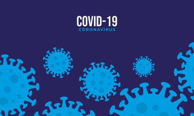 Mavi korona virüsü geçmişi. covid-19 vektör arkaplanı