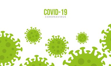 Düz covid-19 arkaplan. yeşil korona virüs arkaplan tasarımı