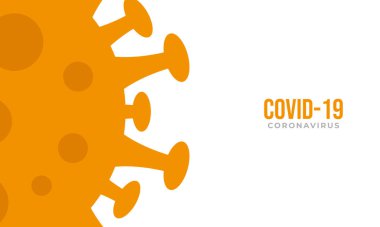 Corona virüsü arka plan tasarımı. turuncu covid-19 arkaplan tasarımı