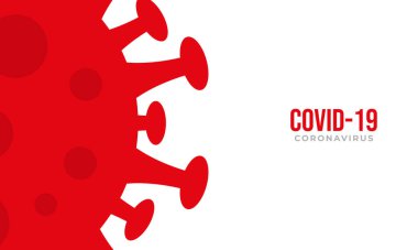 düz covid arkaplan tasarımı, kırmızı corona virüsü arkaplan çizimi tasarımı