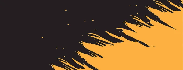 Diseño Fondo Negro Amarillo Con Grunge Pincel Diseño Fondo Abstracto — Archivo Imágenes Vectoriales