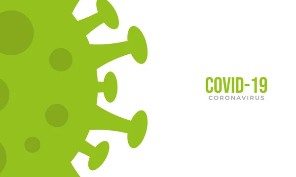 Platt Covid Bakgrund Grön Koronavirus Bakgrund Design — Stock vektor