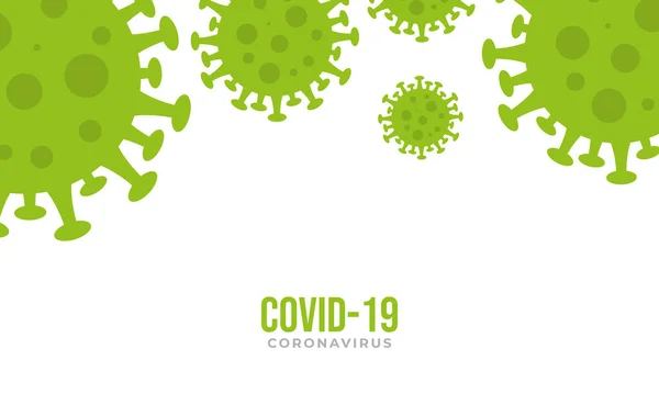 Sfondo Piatto Covid Verde Corona Virus Sfondo Disegno — Vettoriale Stock