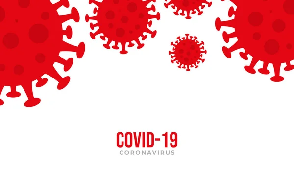 Piatto Covid Sfondo Disegno Rosso Corona Virus Sfondo Illustrazione Disegno — Vettoriale Stock