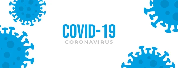 Blauw Corona Virus Brede Achtergrond Ontwerp — Stockvector