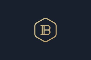 B harfi logosu. B harfi monogram logo tasarımı. Basit bir B logosu. Lüks sanat serisi ya da monolin logosu. vektör illüstrasyonu