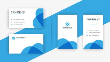 Zarif mavi kartvizit tasarımı. Vektör illüstrasyon eps10