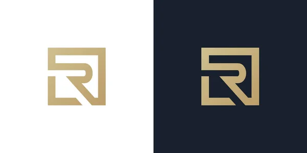 Logo Logo Premium Monogram Letter Initials Logotype Elegant Letter Square — Stock Vector