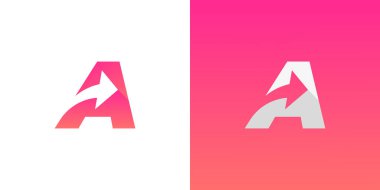 A harfi ok logosu tasarımı. Modern harf A logo vektör illüstrasyon eps10