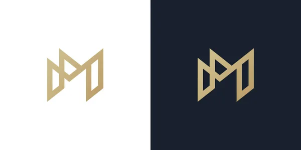 Letter Logo Ontwerp Met Behulp Van Gouden Kleur Eenvoudige Lijn — Stockvector