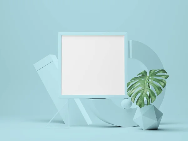 Verlichte wissellijst Mockup. 3D illustratie — Stockfoto