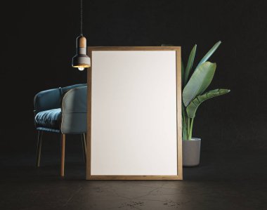 Poster çerçevesi Mockup. 3D çizim