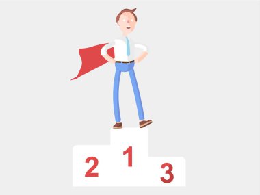 Vektör çizim. İşadamı Jimmy şirket lideridir.