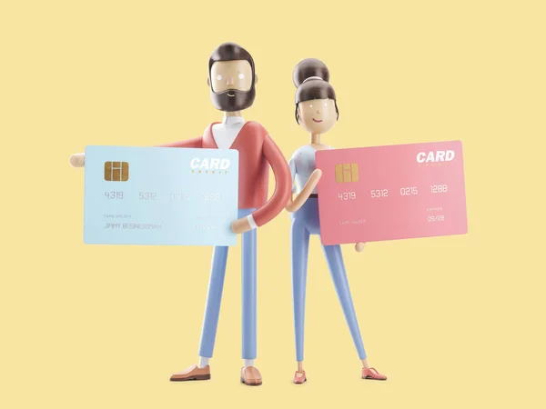 3D çizim. kredi kartı banka kavramı — Stok fotoğraf