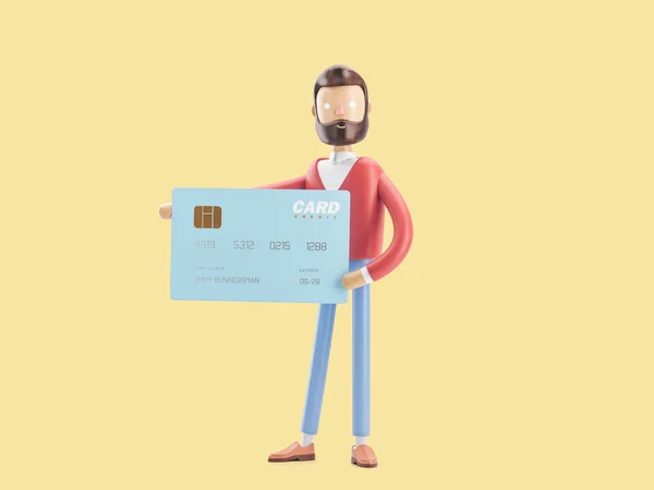 Ilustración 3d. concepto bancario de tarjeta de crédito — Foto de Stock