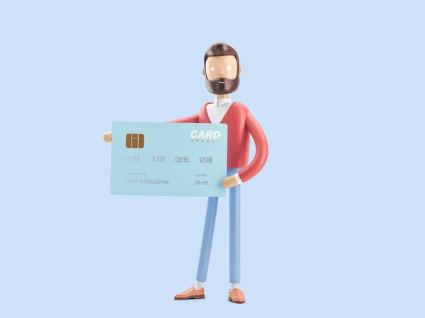 Illustrazione 3d. concetto di carta di credito bancario — Foto Stock